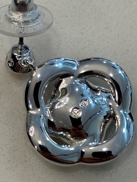Swarovski Earrings, Silver/green, One Size, Used - Good