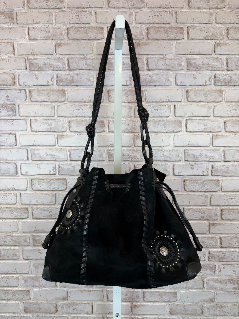 Brighton Starry Suede Draw String Handbag