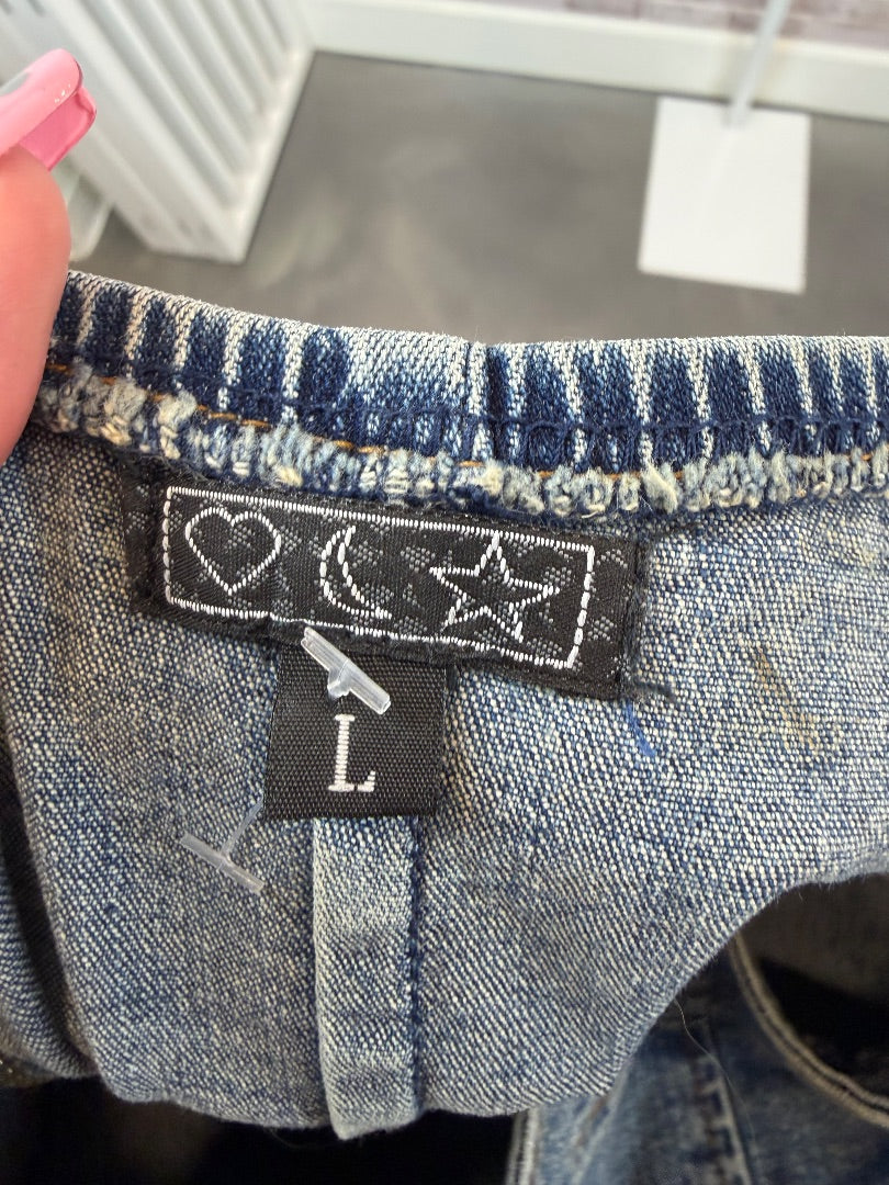 Various Romper, Denim, Large, Used - Excellent