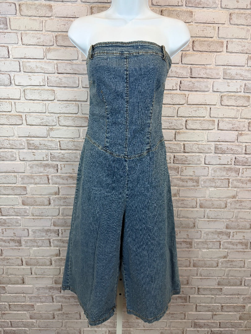 Various Romper, Denim, Large, Used - Excellent