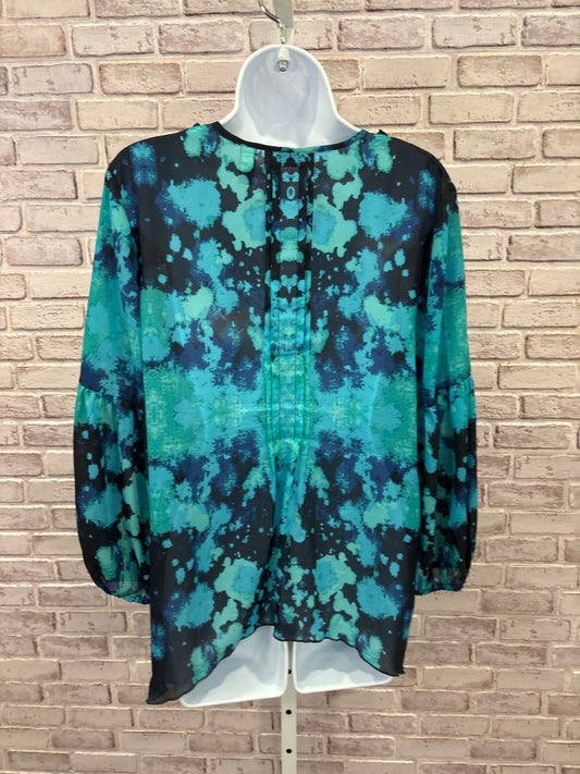 Chicos Shirt, Black/teal, Medium/1, Used - Good - Chill Boutique Consignment