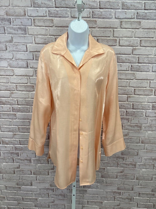 Chicos Shirt, Orange, Medium/1, Used - Good - Chill Boutique Consignment