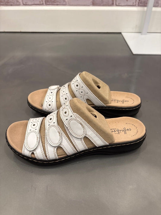 Clark Sandals, White, 10, Brand New - Chill Boutique Consignment