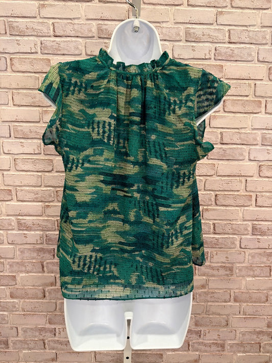 Rachel Roy Shirt, Green multi, Small, Used - Good