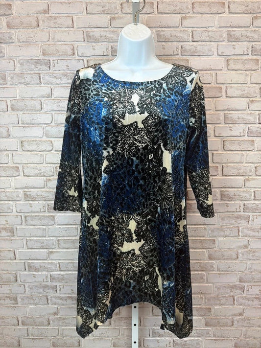 LBisse Top - Shirt – LBisse Velvet Shirt, Multi, Medium, New With Tags