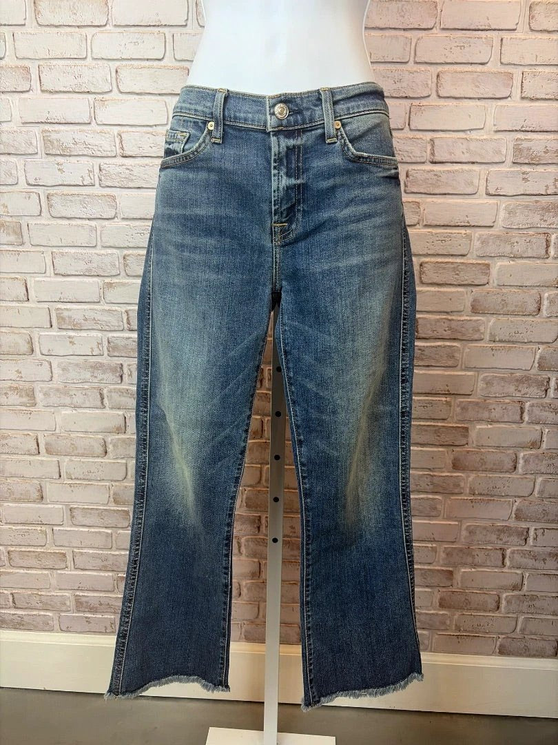 7 for All Mankind Bottom - Jeans – 7 for All Mankind Cropped Boot Jeans, Denim, 27, Used - Excellent