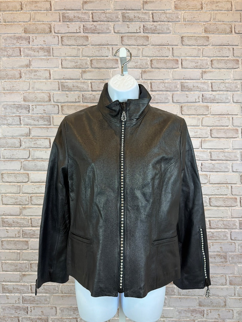 Christine Alexander Leather Jacket, Black, Small, Used - Excellent