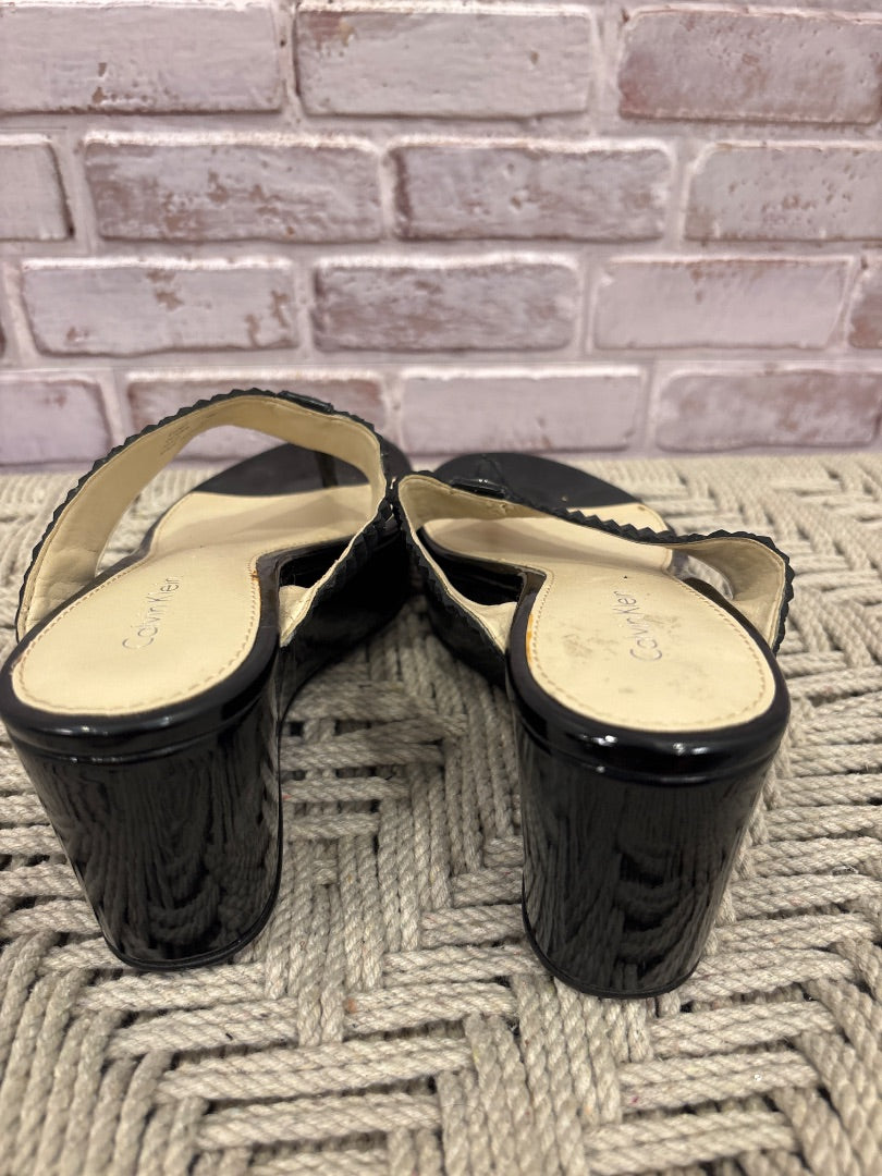 Calvin klein Platform flip flops, Black, 6, Used - Fair