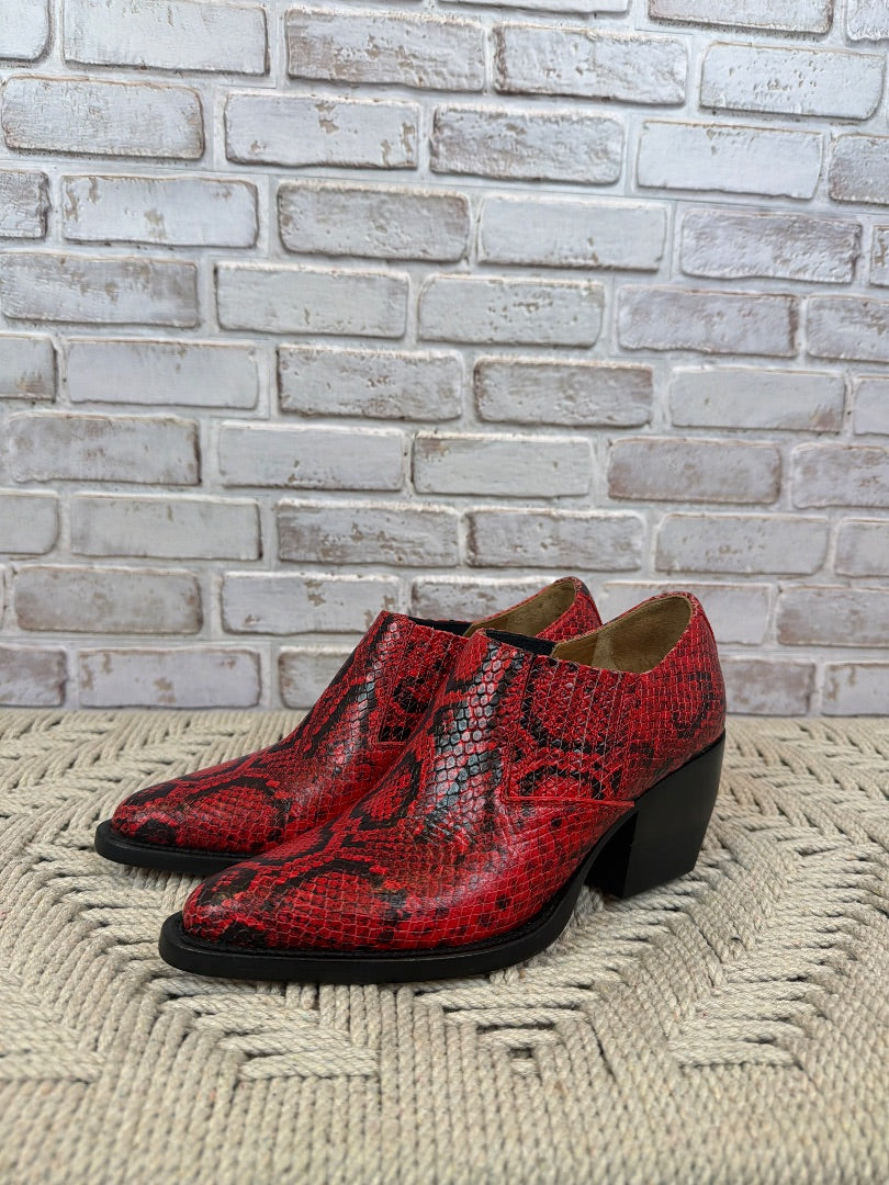 Chloe Rylee Python Booties, Red snakeskin, 36, Used - Excellent
