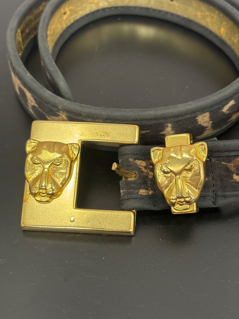 Mondi Belt, Black/gold/leopard, One Size, Used - Fair