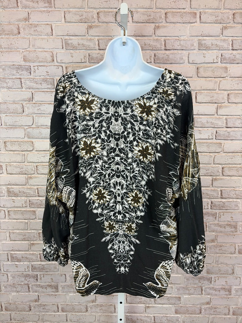 Free People Shirt, Black multi, Small, Used - Good