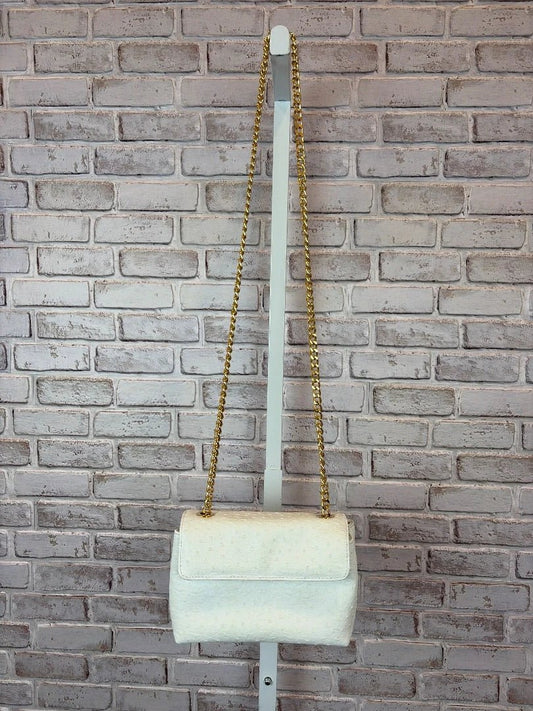 Various Bag - Crossbody – Vintage 1980s Various Ostrich Leather Crossbody, White/gold, One Size, Used - Excellent [Live 2.15]
