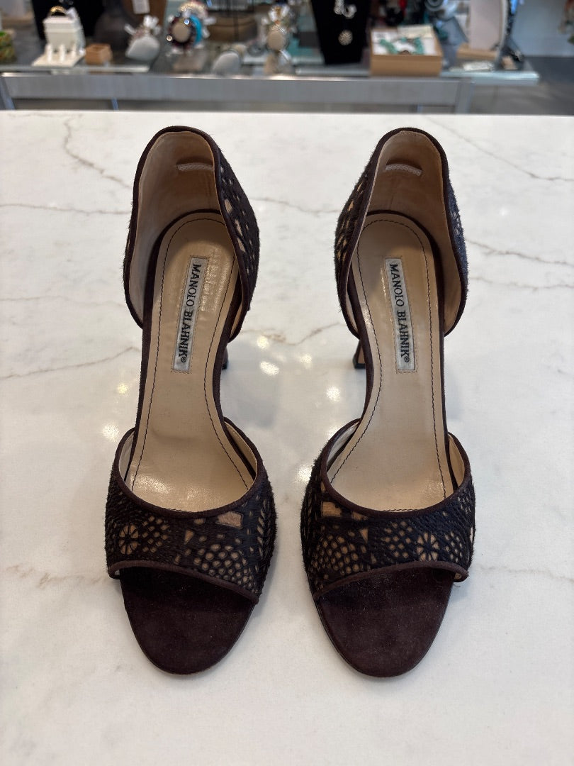 Manolo Blahnik Heels, Brown, 7.5