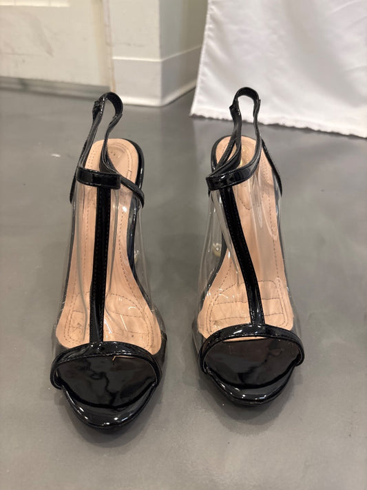 Elegant collection Heels, Black/clear, 10