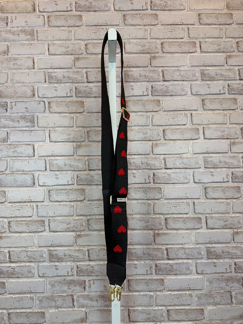 Various Handbag strap, black/red, One Size, Used - Good