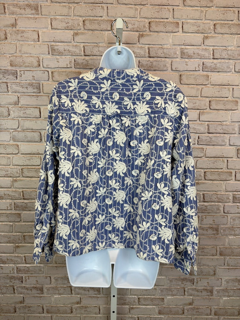 Pilcro Shirt, Periwinkle/white, XS, New With Tags