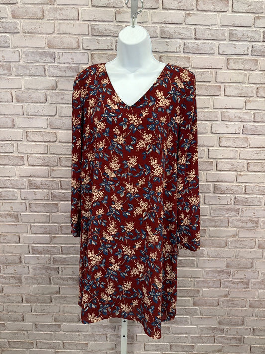 Madewell Dress, Maroon floral, Medium, Used - Good