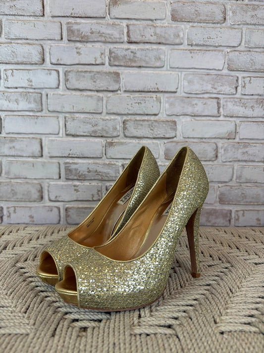 Badgley Mischka Shoes - Heels – Badgley Mischka Sequin Heels, Gold, 8, Used - Good