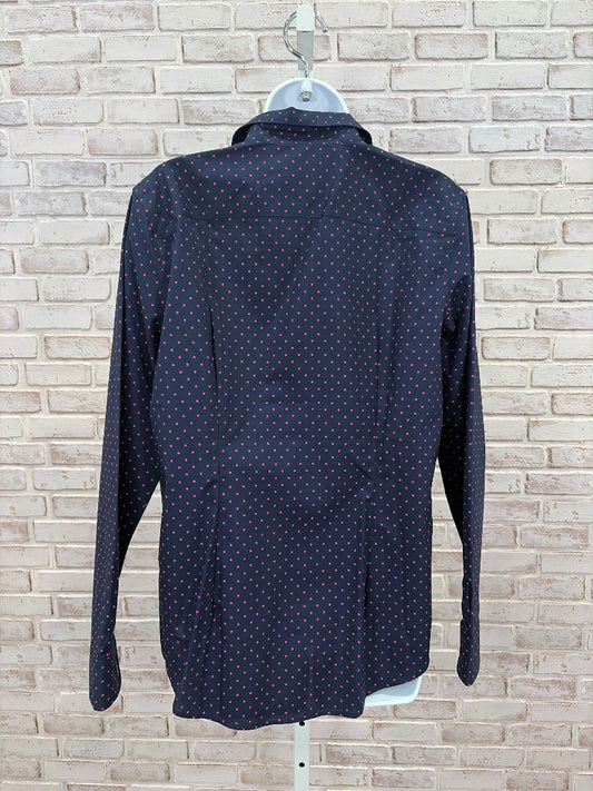 Ralph Lauren Shirt, Navy/pink polk dots, Large, New With Tags