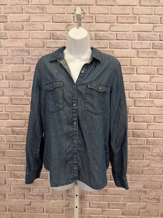 White House Black Market Shirt, Denim, 8, Used - Good
