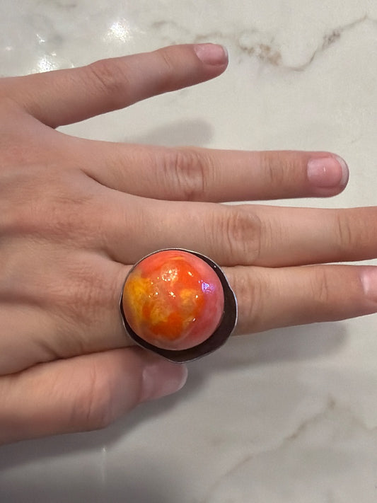 Various Ring, Silver/orange, One Size, Used - Good