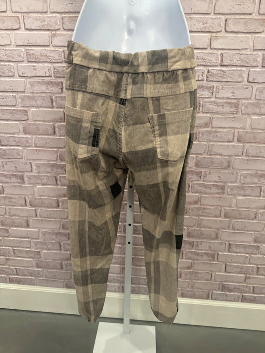 Venti 6 Pants, Beige/black plaid, Small, Used - Good