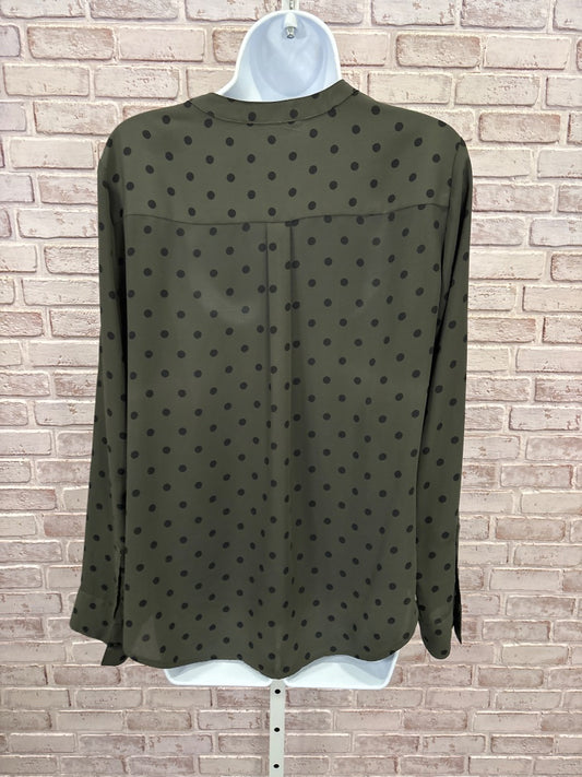 Express Shirt, Green/black polka dots, Medium, Used - Good