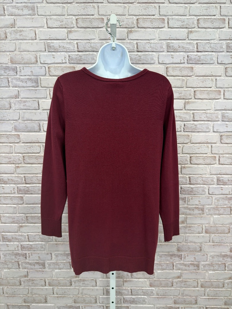 Chicos Sweater, Maroon, 1, Used - Good
