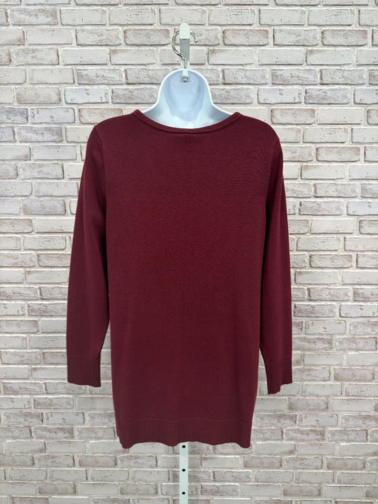 Chicos Sweater, Maroon, 1, Used - Good