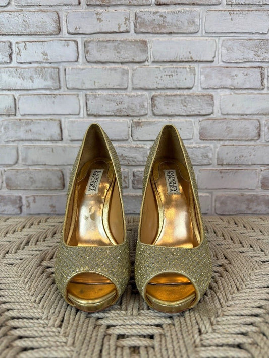 Badgley Mischka Shoes - Heels – Badgley Mischka Sequin Heels, Gold, 8, Used - Good