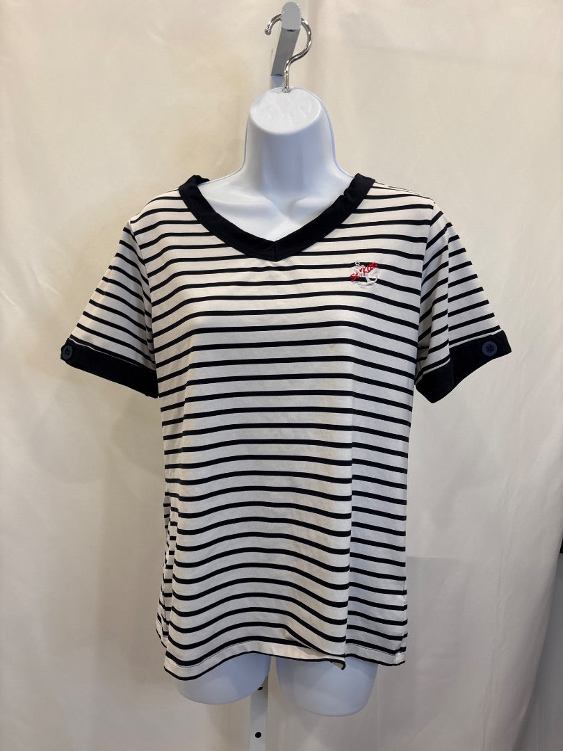 MOS Tee shirt, Black/white stripes, XL