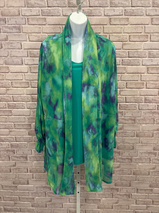 Susan Graver Shirt, Teal multi, XXL, Used - Good