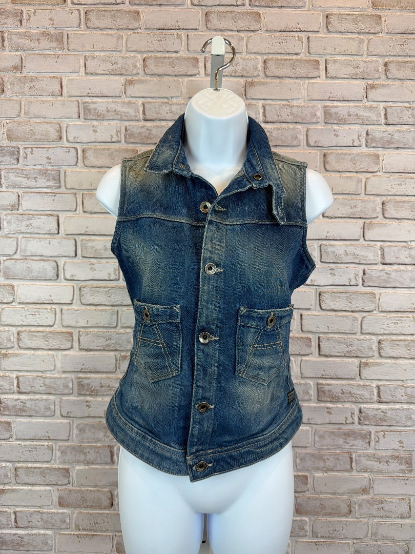 G Star Vest, Denim, XS, Used - Excellent