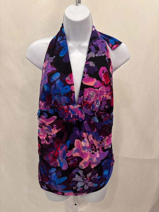 Magic suit Swim top, Black/purple multi, XL