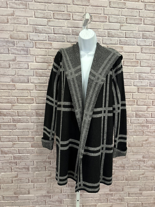 Absolutely Famous Cardigan, Black/white plaid, Medium, Used - Good