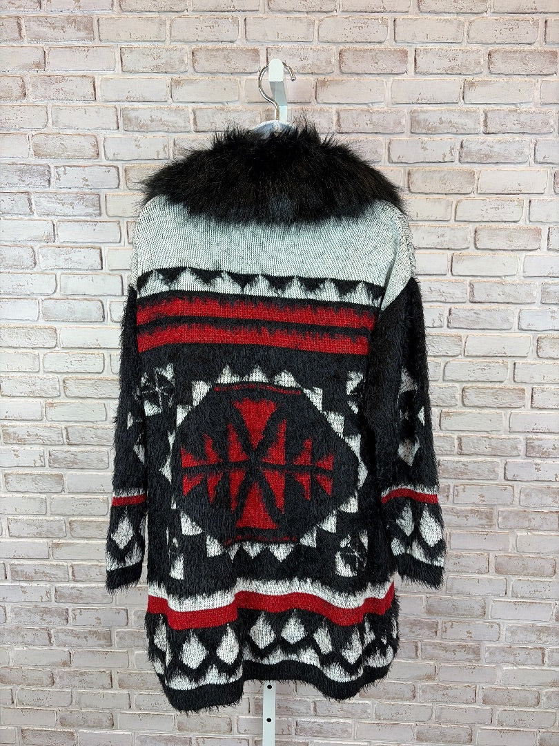 Max Sport Cardigan, Black/white/red, Medium, Used - Good