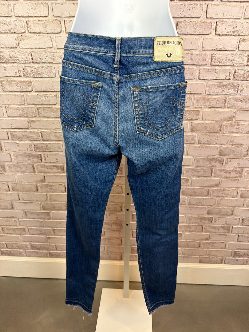 True Religion Halle Mid Rise Super Skinny Jeans, denim, 29, Used - Good