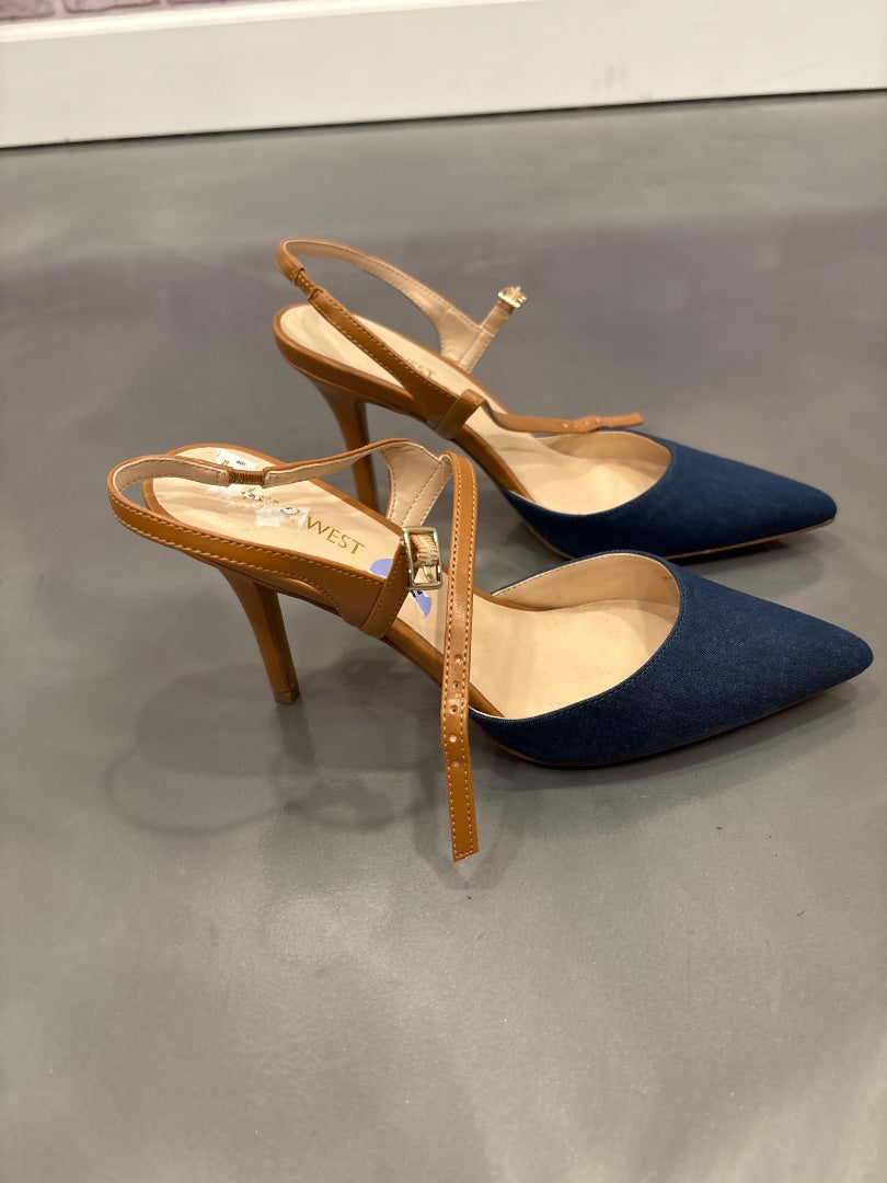 Nine west Heels, Blue multi, 8.5, Used - Good