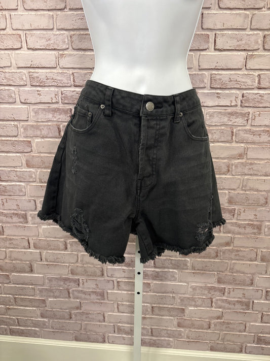 Velvet Heart Fargo Midrise Vintage Cutoff Shorts, Black denim, 28, Used - Good