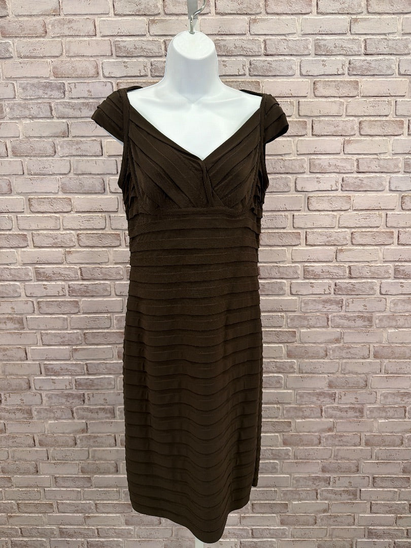 Adrianna Papell Dress, Brown, 12, Used - Good