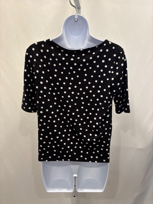 Chicos Shirt, Black/white polka dots, Medium