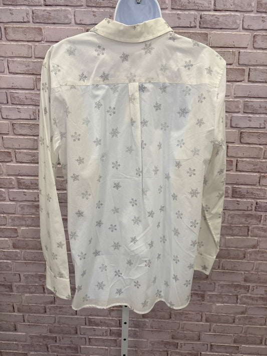 Talbots Shirt, White/silver, XL, New With Tags