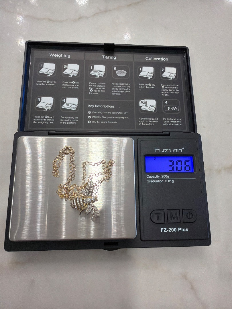 Various Sterling Silver Bee Necklace, Gold, One Size, Used - Good