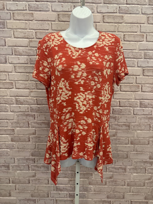 Bcbgmaxazria Shirt, Orange multi, Large, Used - Good