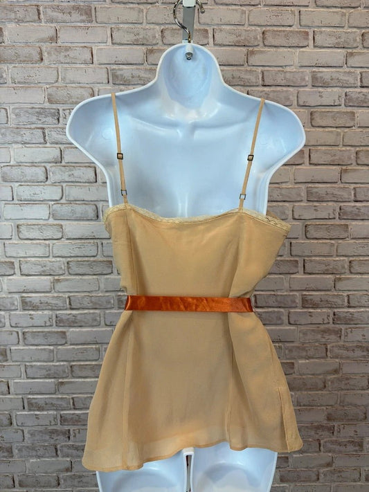 Banana Republic Top - Tank – Banana Republic Silk Tank, Beige/orange multi, 8, Used - Good