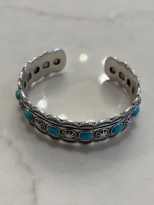 Various Bracelet, Silver/turquoise, One Size
