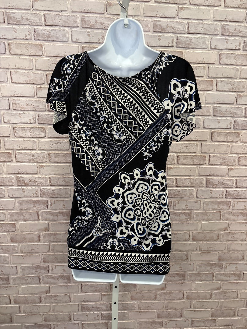 White House Black Market Shirt, Black/white/blue, Small, Used - Good