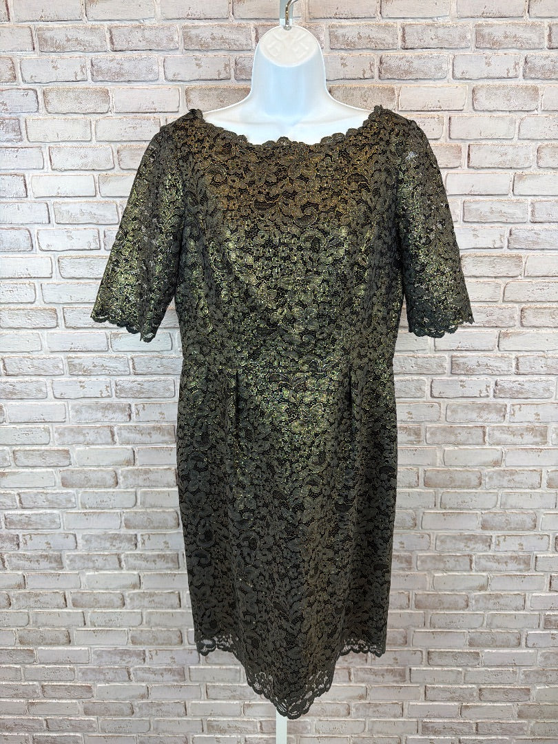 Shoshanna Dress, Black/gold, 12, New With Tags