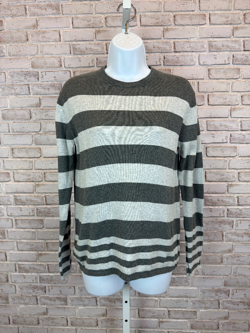 Vince Sweater, grey stripes, XL, Used - Good
