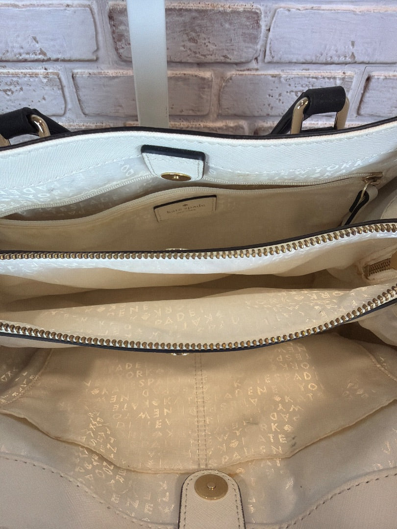 Kate Spade Handbag, White/beige/black, One Size, Used - Good